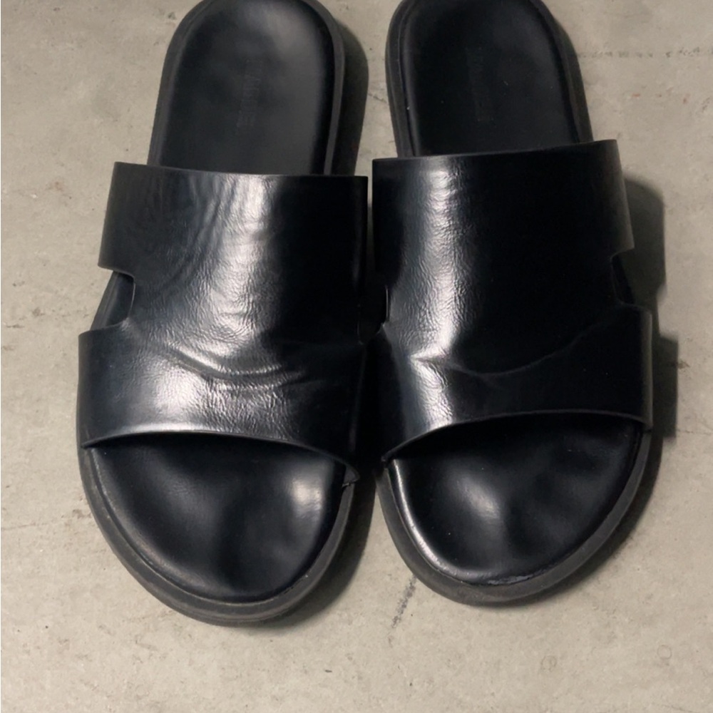Steve Madden Black Slide Sandals